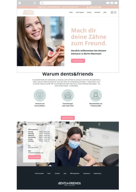 dasAundO - Webentwicklung dents&friends mit Wix - Screenshot